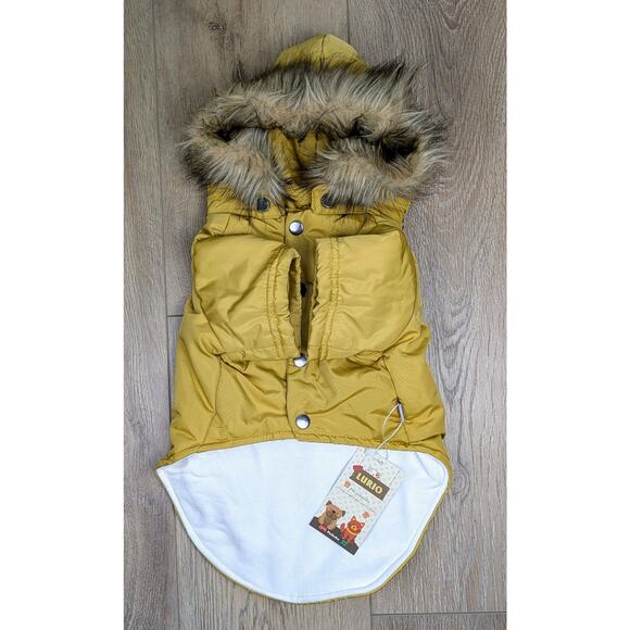 Lurio Pet BoBo Dog Parka Jacket Large Air Force Hooded Winter Removable Hood NEW - Picture 2 of 10